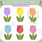 6 Pcs Spring Summer Decor Colorful Tiered Tray Decor Set Wooden Tulip Ice Cream Umbrella Sunglasses Block Signs Spring Summer Table Centerpieces for Farmhouse Home Shelf(Tulips)